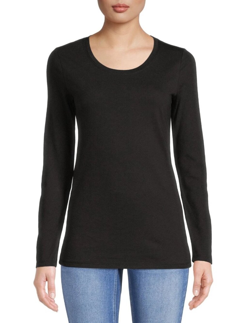 No Boundaries Women's Juniors Scoop Neck Long Sleeve T Shirt XL (16-18) Black